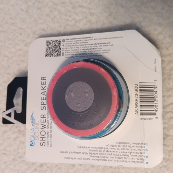 NEW ADURO AQUA SOUND WIRELESS SHOWER SPEAKER (BLUE) - Picture 2 of 4